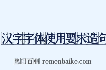 汉字字体使用要求造句是什么意思的图片